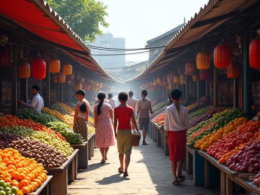 Traditional market food tour exploration